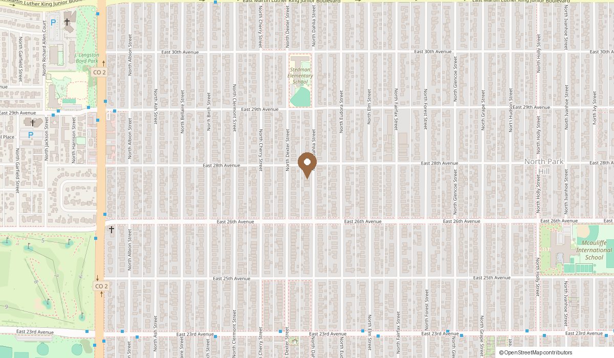Map: 2671 Dahlia st, Denver, CO 80207